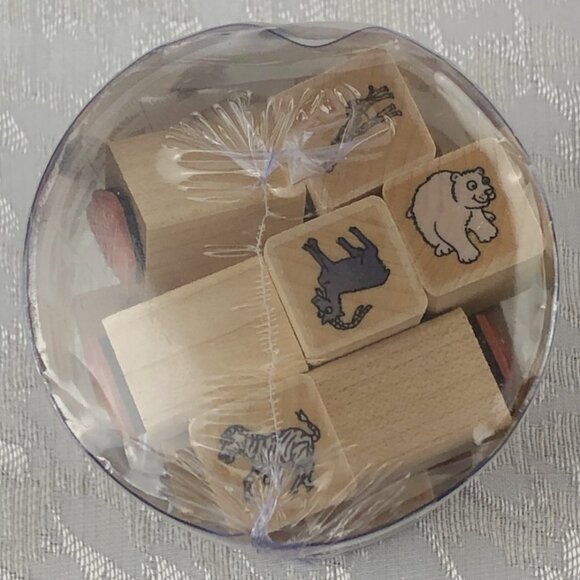 Hero Arts Fun Zoo Animals Woodblock Rubber Stamp Set: 18 Stamps w/2 Ink Pads NWT - Picture 6 of 8